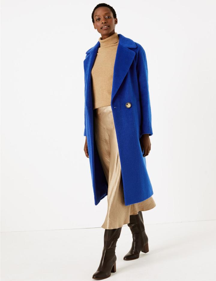 Marks & Spencer Cocoon Overcoat Cobalt