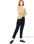 Marks & Spencer Ponte Slim Leg Ankle Grazer Trousers Black
