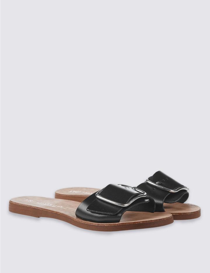 Marks & Spencer Leather Buckle Sandals Black
