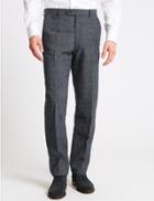 Marks & Spencer Linen Miracle Tailored Fit Trousers Denim