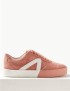 Marks & Spencer Suede Lace-up Trainers Blush