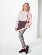 Marks & Spencer Cotton Rich Colour Block Slash Neck Jumper Multi