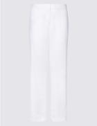 Marks & Spencer Curve Linen Rich Wide Leg Flared Trousers Soft White