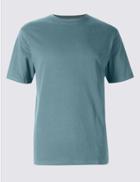 Marks & Spencer Pure Cotton Crew Neck T-shirt Smokey Blue
