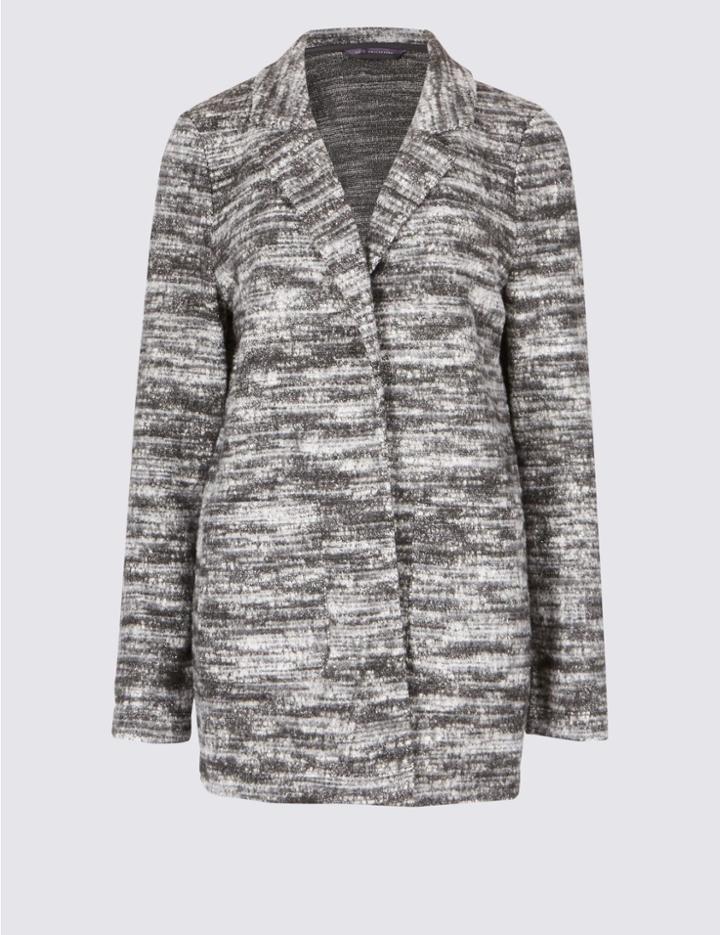 Marks & Spencer Textured Boucle Coat Grey Mix