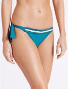 Marks & Spencer Crochet Tie Side Hipster Bikini Bottoms Kingfisher