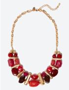 Marks & Spencer Fan Bar Collar Necklace Berry