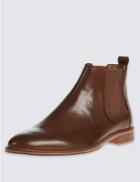 Marks & Spencer Leather Chelsea Pull-on Boots Brown