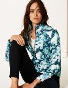 Marks & Spencer Printed Funnel Neck Fleece Jacket Aqua Mix