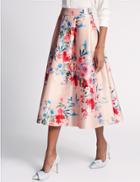Marks & Spencer Floral Print A-line Skirt Pink Mix