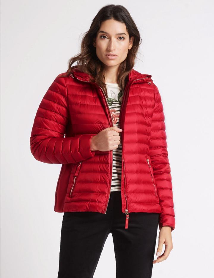 Marks & Spencer Down & Feather Jacket With Stormwear&trade; Red