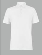 Marks & Spencer Supima Cotton Striped Polo Shirt White