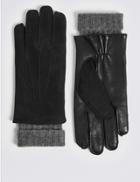 Marks & Spencer Luxury Cashmere Lined Leather Gloves Black