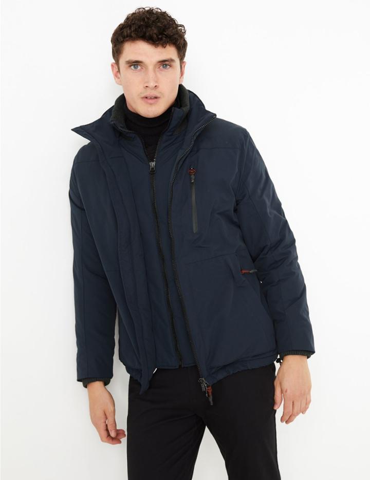 Marks & Spencer Fleece Lined Windcheater Coat Navy