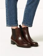 Marks & Spencer Leather Chelsea Ankle Boots Chocolate