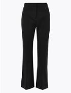 Marks & Spencer Cotton Rich Kickflare 7/8th Trousers Black