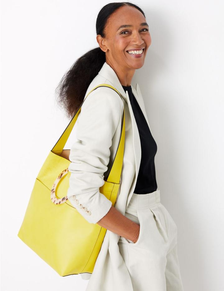 Marks & Spencer Tortoiseshell Handle Tote Bag Sunshine