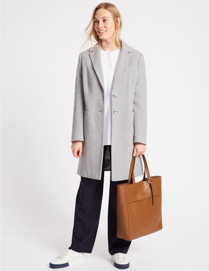 Marks & Spencer Leather Shopper Bag Camel