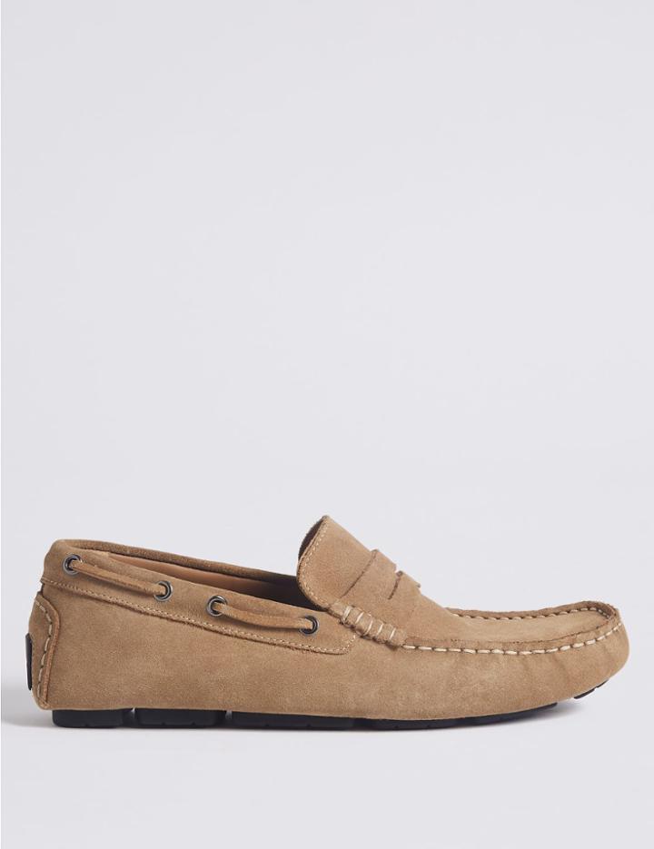 Marks & Spencer Suede Driving Shoes With Stain Resistant Mink