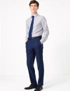 Marks & Spencer Tailored Fit Rope Print Easy To Iron Shirt Navy Mix