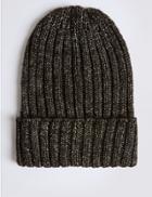 Marks & Spencer Metallic Beanie Hat Black Mix