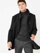 Marks & Spencer Tailored Wool Double Breasted Jacket Black