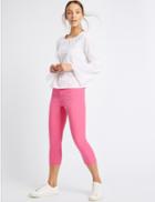 Marks & Spencer Mid Rise Cropped Skinny Leg Jeans Bright Pink