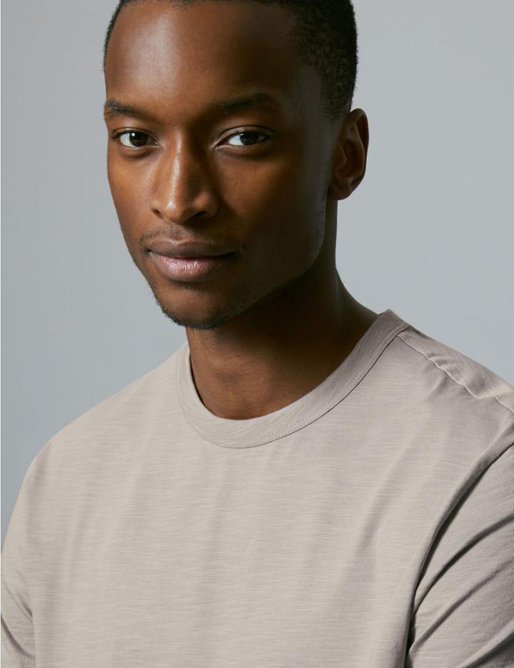 Marks & Spencer Supima Cotton Crew Neck T-shirt Neutral