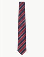 Marks & Spencer Luxury Silk Classic Club Stripe Tie Red