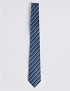 Marks & Spencer Textured Stripe Tie Blue Mix