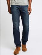 Marks & Spencer Tapered Fit Vertical Stretch Jeans Tint