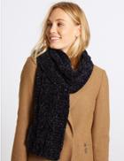 Marks & Spencer Cable Chenille Scarf Navy