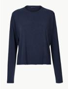 Marks & Spencer Round Neck Long Sleeve T-shirt Navy