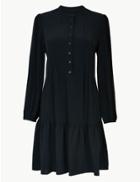 Marks & Spencer Pintuck Relaxed Mini Dress Black