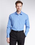 Marks & Spencer 3 Pack Easy To Iron Long Sleeve Shirts Blue