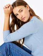 Marks & Spencer Pure Cotton Long Sleeve Top Chambray