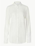 Marks & Spencer Textured Long Sleeve Shirt Ivory