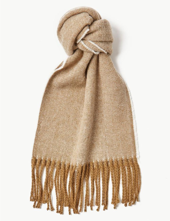 Marks & Spencer Textured Woven Scarf Natural Mix
