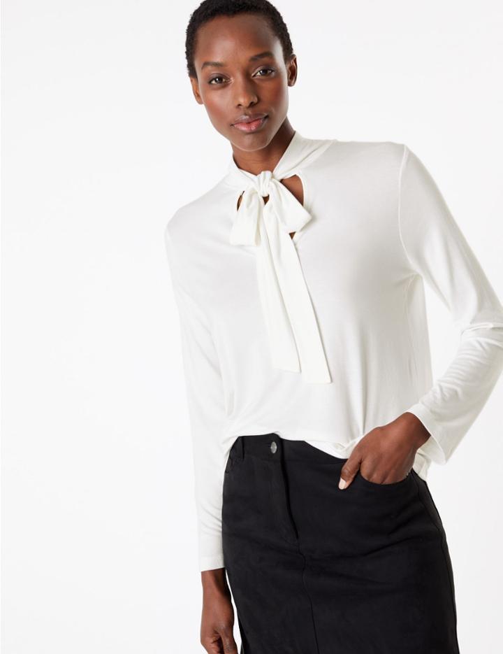 Marks & Spencer Fitted Bow Detail Top