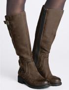 Marks & Spencer Leather Block Heel Side Zip Knee High Boots Chocolate