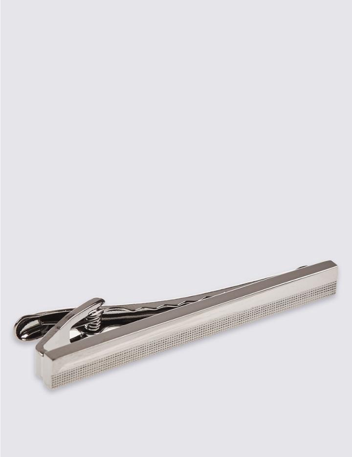 Marks & Spencer Split Textured Tie Clip White