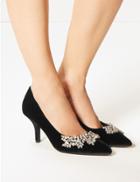 Marks & Spencer Stiletto Heel Embellished Court Shoes Black