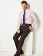 Marks & Spencer Pure Cotton Tailored Fit Shirt Pink Sorbet