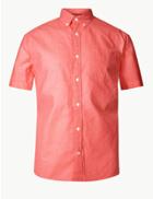 Marks & Spencer Pure Cotton Oxford Shirt Coral