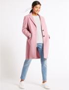 Marks & Spencer 2 Pocket Wool Rich Coat Soft Pink