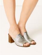 Marks & Spencer Leather Mule Sandals Silver