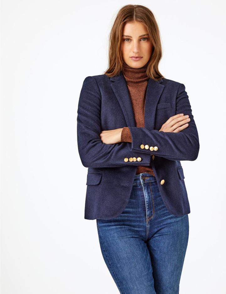 Marks & Spencer Embroidered Blazer Navy