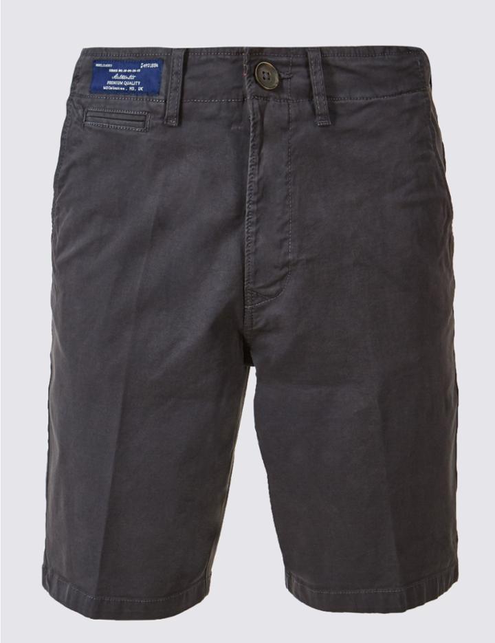 Marks & Spencer Cotton Rich Shorts Black Mix