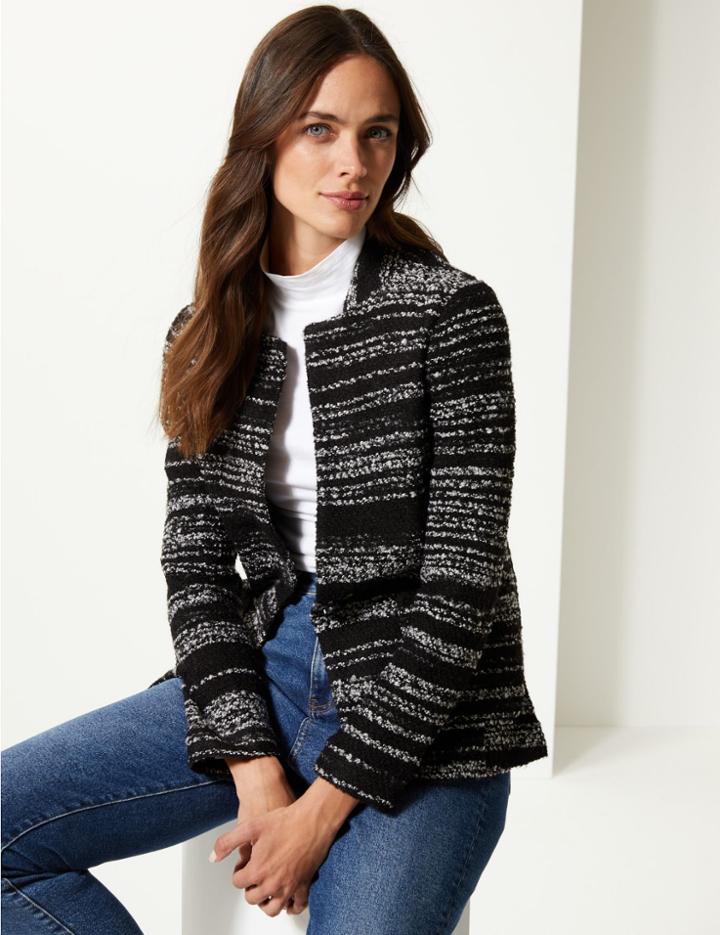 Marks & Spencer Smart Textured Blazer Black Mix