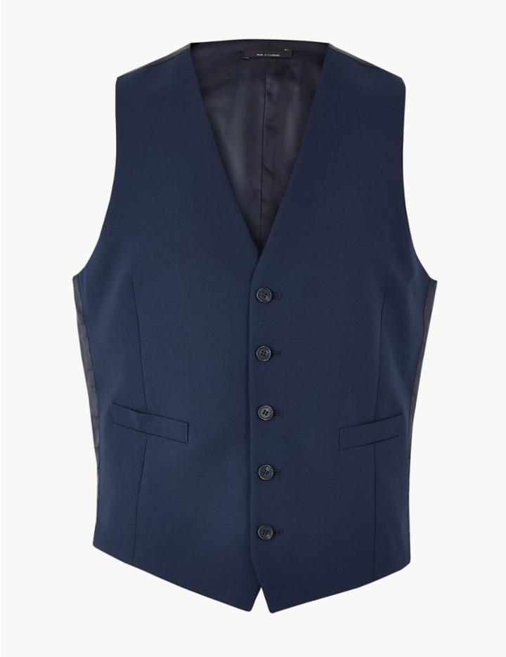 Marks & Spencer Skinny Fit Waistcoat Blue